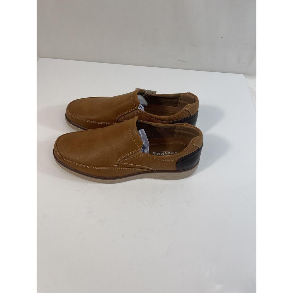 Aston Marc GALT-02 Shoes Mens Size 8 Tan Brown Slip On Loafers Comfort New